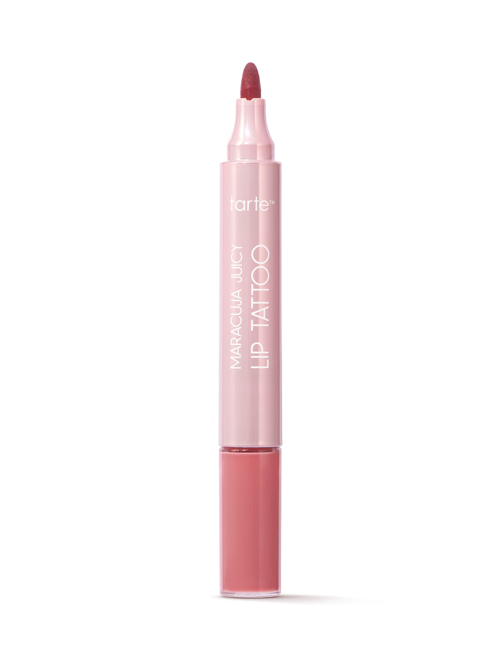 Lipstick with 'tarte' branding on a white background