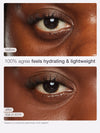 Before and after comparison of eye makeup application on a brown-skinned person.