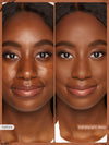 Before and after comparison of a woman's face with 'before' and 'translucent deep' labels.