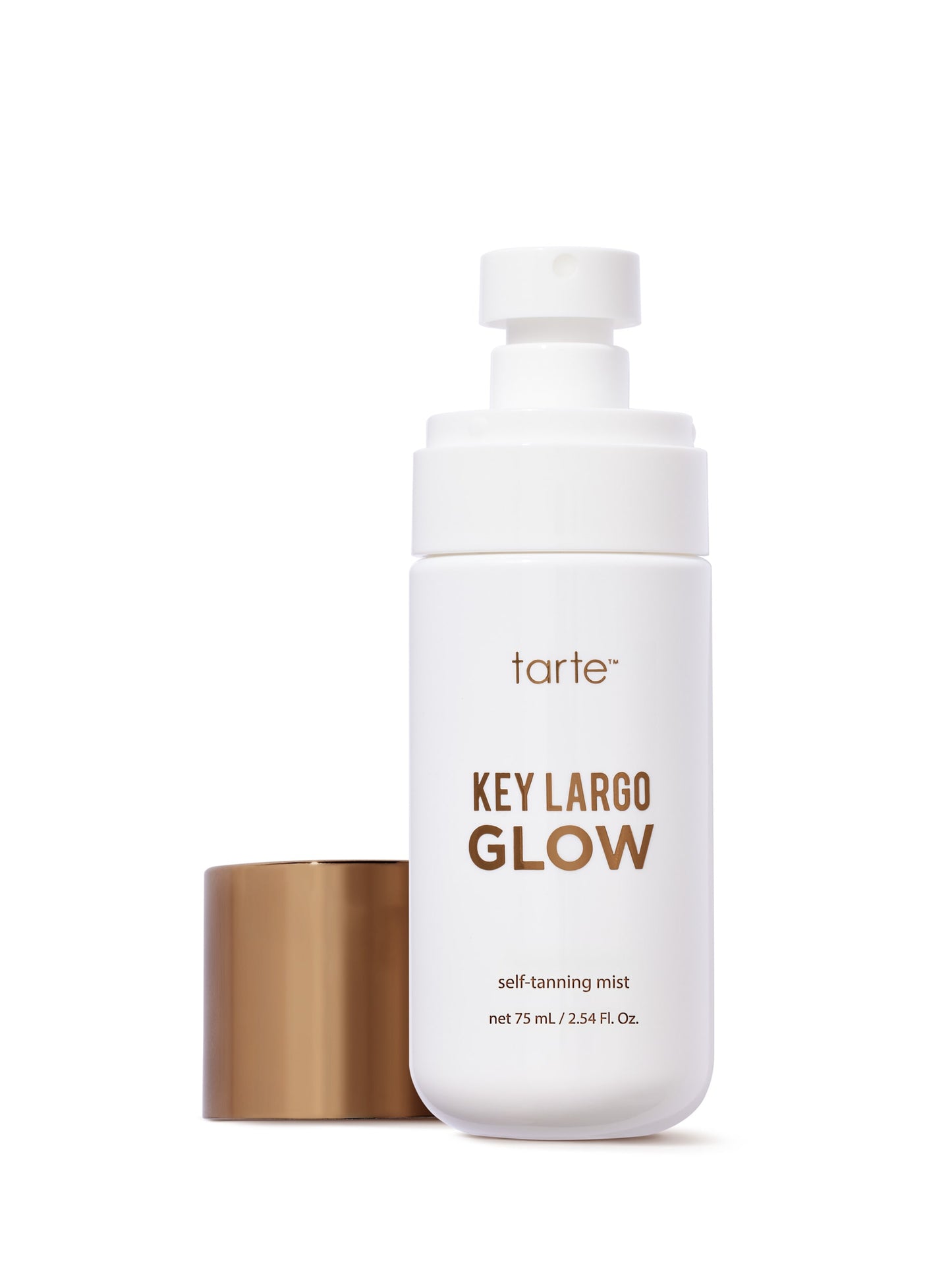 Tarte Key Largo Glow self-tanning mist bottle on a white background