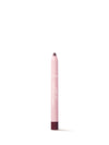 Pink lip liner with dark brown tip on a white background