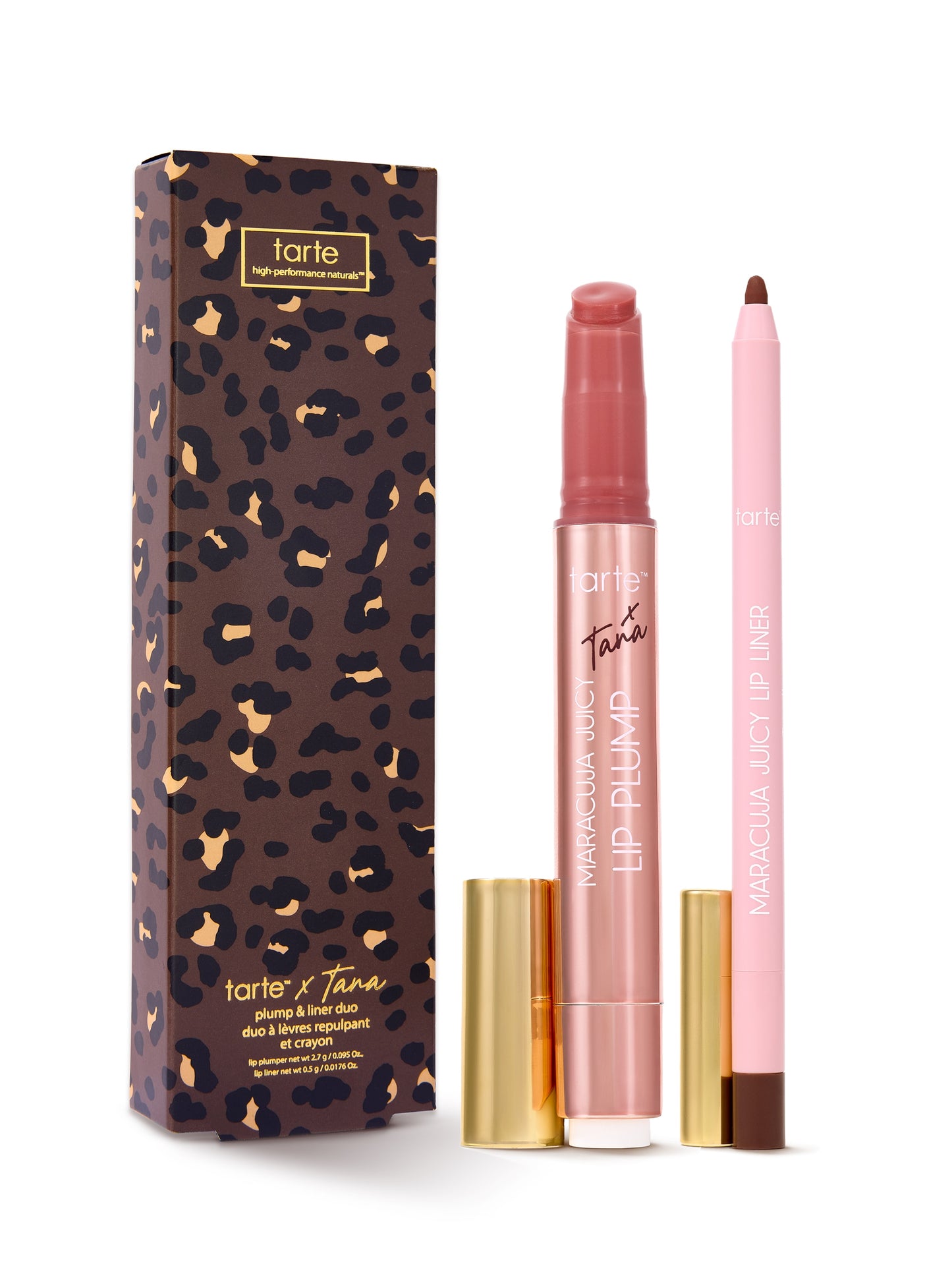 Tarte lip plump set with packaging on a white background