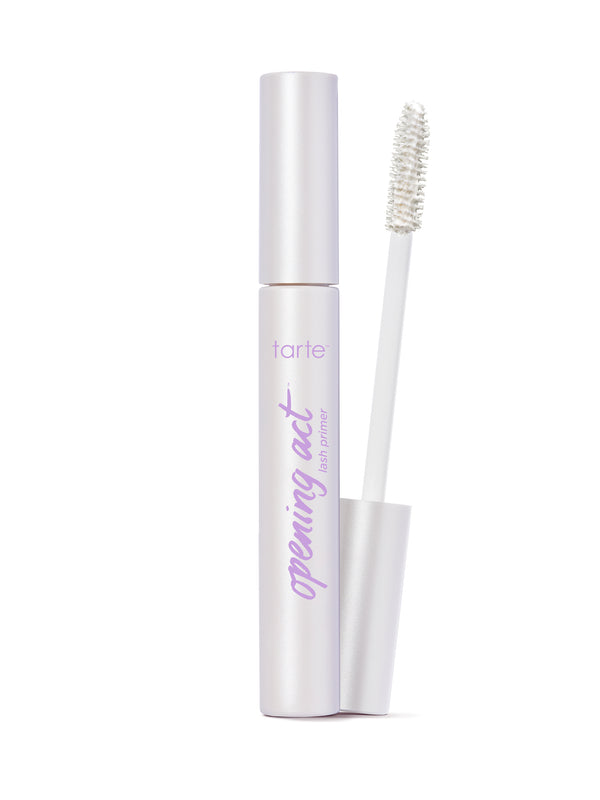 Mascara with white casing and brush on a white background