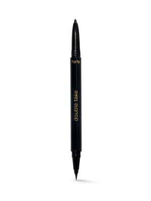 Black eyeliner pen with 'tarte' branding on a white background