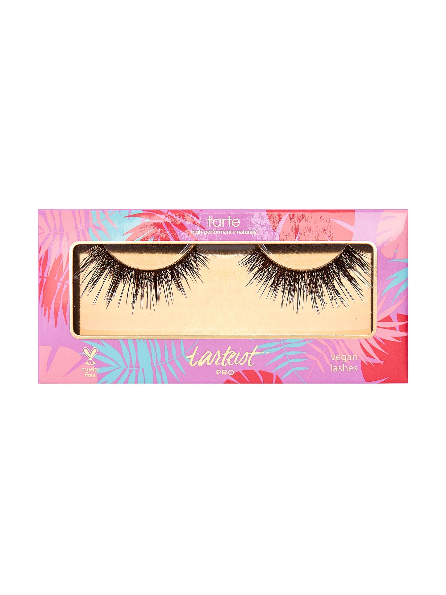 Tarte false eyelashes packaging with colorful tropical design