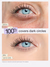 Before and after comparison of eye makeup application on a blue eye.