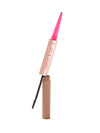 Eyebrow pencil with pink cap and brown body on a white background