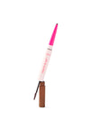 Eyebrow pencil with pink cap and brown body on a white background