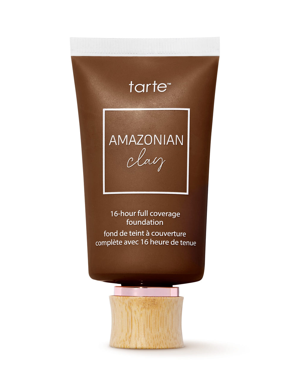 Tarte Amazonian Clay foundation tube on a white background