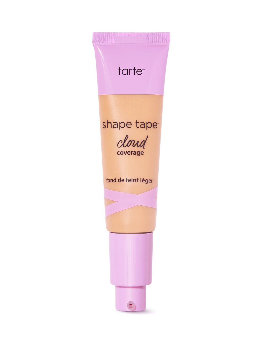 Tarte shape tape cloud cream foundation tube with pink cap on a white background