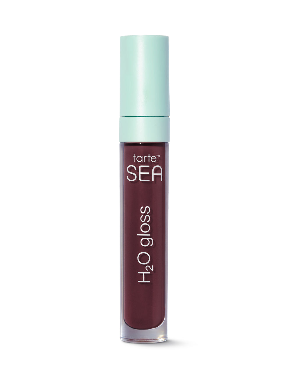 Tarte SEA H2O gloss lip gloss with a light blue cap on a white background
