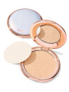 Compact powder with a visible brand logo on a white background