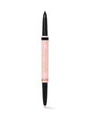 Lip liner with pink casing and black accents on a white background