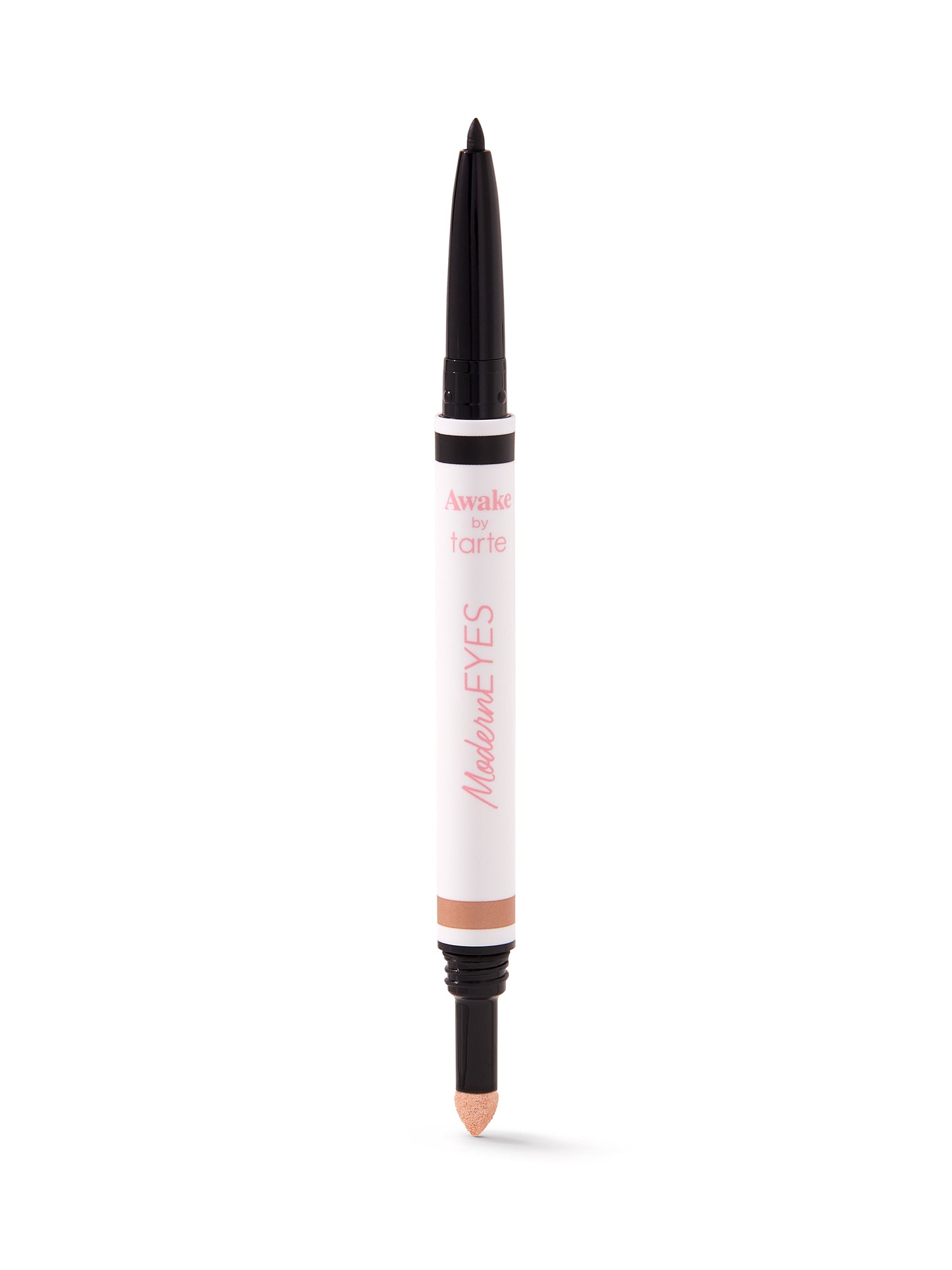 Eyeliner pen with white casing and black tip on a white background
