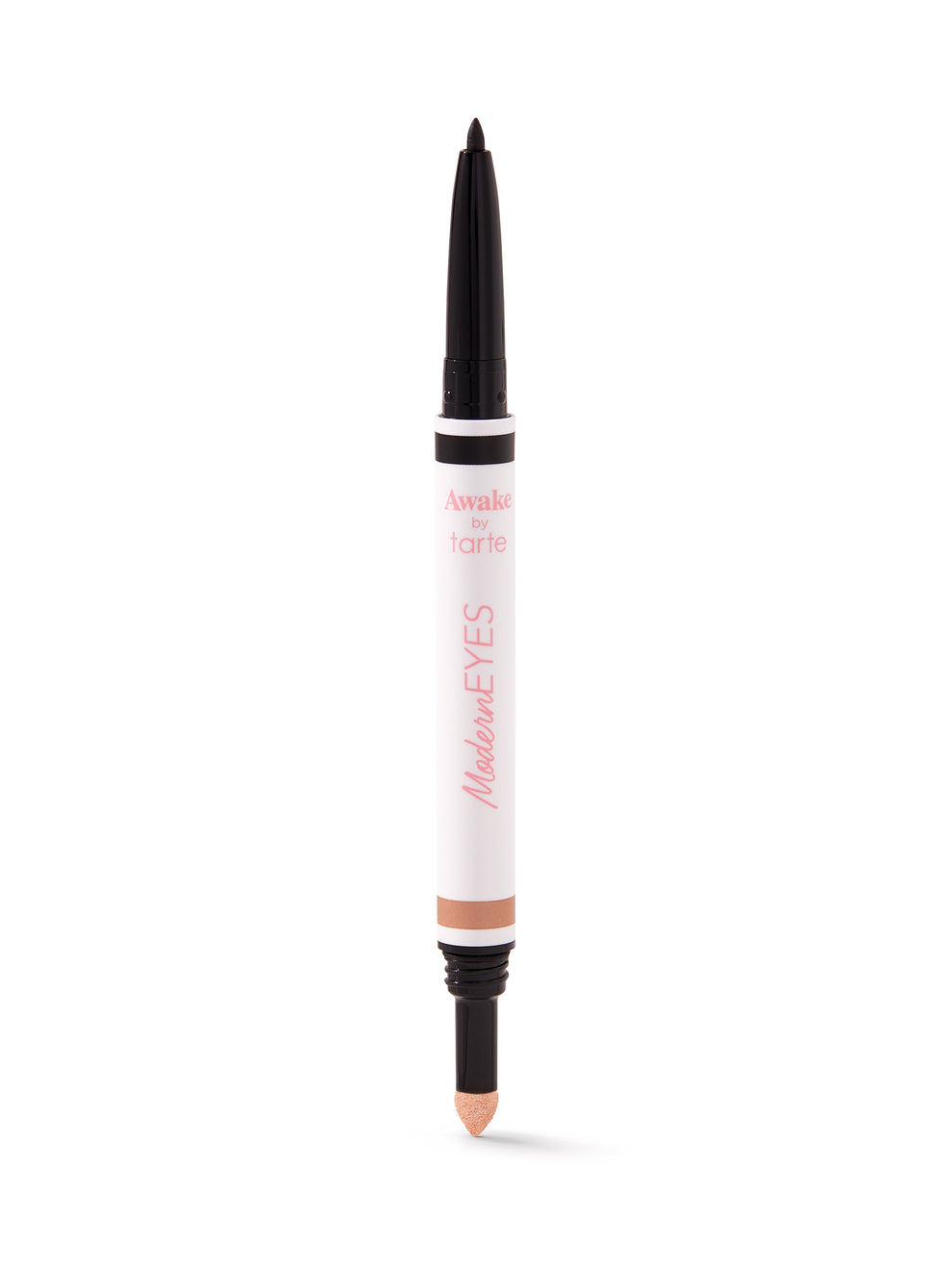 Eyeliner pen with white casing and black tip on a white background