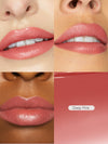 Lipstick color swatch labeled 'Deep Pink' on a neutral background