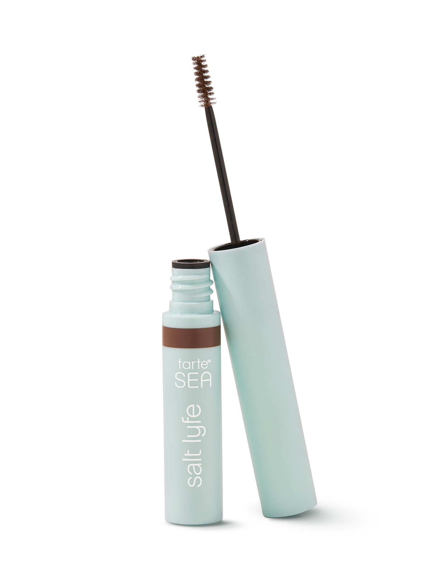 Brow gel with a light blue casing on a white background