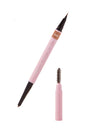 Pink eyebrow pencil with brush attachment on a white background