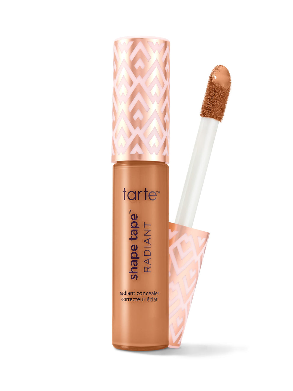 Tarte Shape Tape Radiant concealer with applicator on a white background