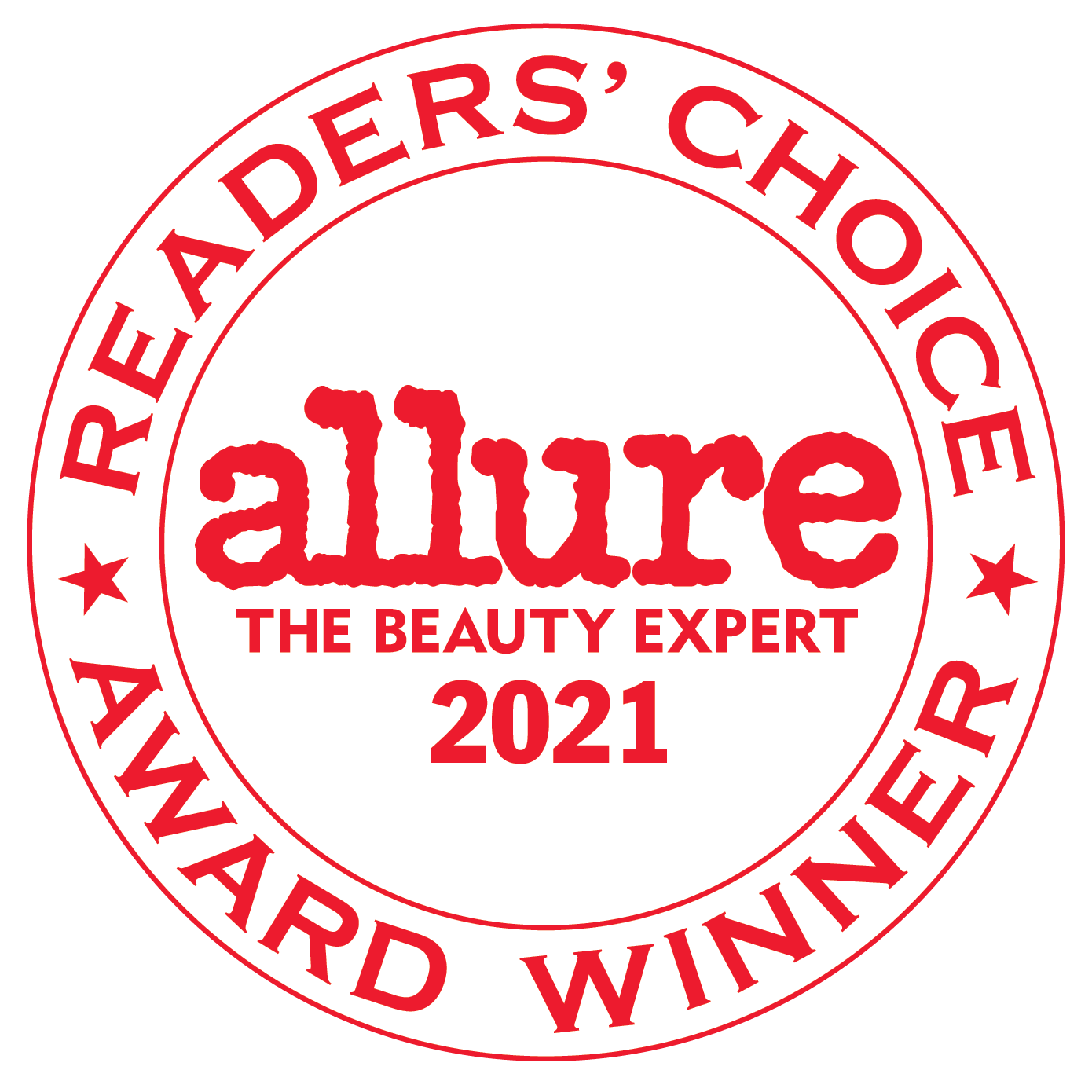 Allure readers' choice in 2021 badge